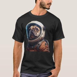 Pug Astronaut Space Dog Space Traveler Dog Moon Gi T-Shirt