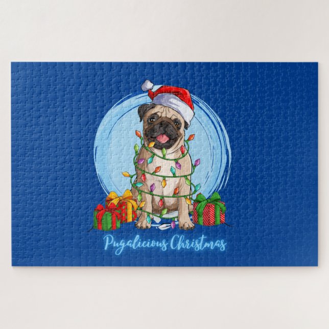 Pug at Christmas  Jigsaw Puzzle (Horizontal)