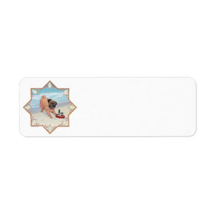 Pug at the Beach Return Address Label