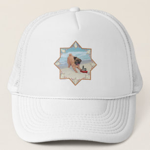 Pug at the Beach Trucker Hat