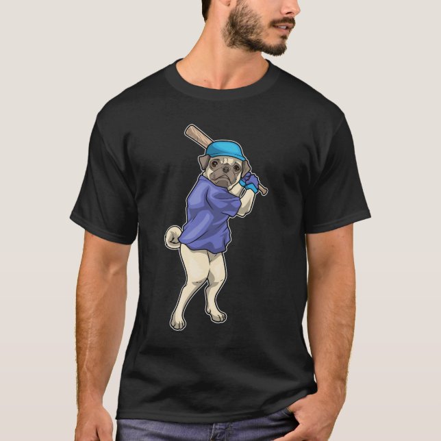 Pug Baseball Baseball bat T-Shirt (Front)