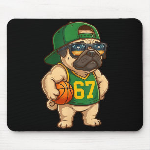 Pug Basketball Dog 67 Gen Alpha Slang Srts Men Boy Mouse Pad