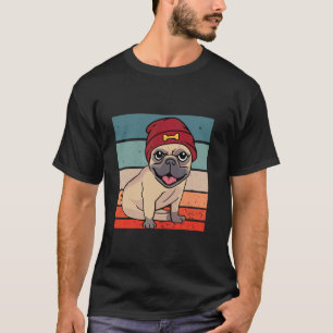 Pug beanie red bone cute playful happy stylish ani T-Shirt