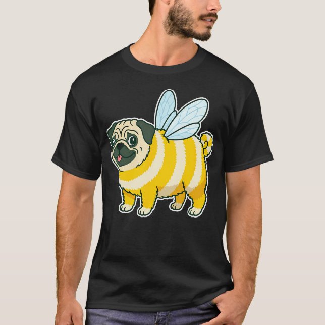 Pug Bee Lover Bumblebee T-Shirt (Front)