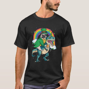 Pug Beer Dino Rex Horn Rainbow Dog T-Shirt