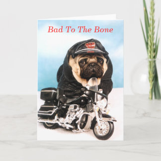 Pug Biker Card