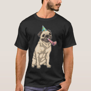 Pug Birthday Horn Party hat T-Shirt