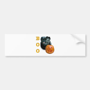 Pug (black) Boo Bumper Sticker