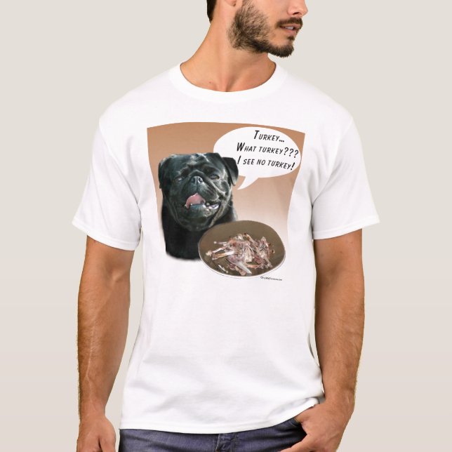 Pug (black) Turkey T-Shirt (Front)