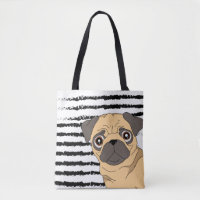 Pug black white pattern design