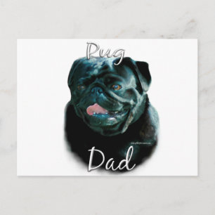 Pug (blk) Dad 2 Postcard