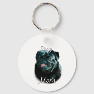 Pug (blk) Mum 2 Key Ring