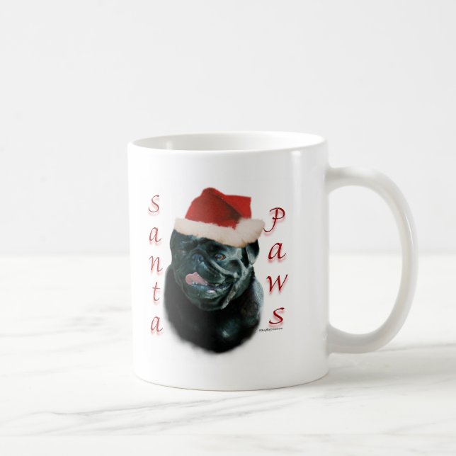Pug (blk) Santa Paws Coffee Mug (Right)