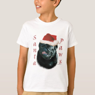 Pug (blk) Santa Paws T-Shirt