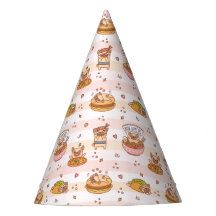 Pug Bon Appetit Hamburger Taco Food Party Hat