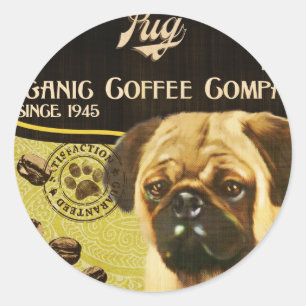 Pug Brand – Organic Coffee Company Classic Round Sticker