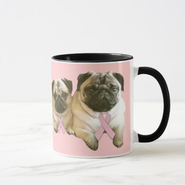 Pug  Breast Cancer Mug (Right)