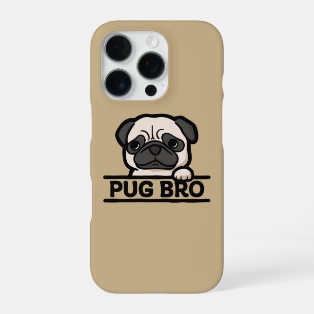 PUG BRO – Funny & Cute Pug Lover Gift iPhone Case (Back)
