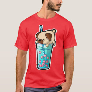 Pug Bubble Tea Adorable Kawaii Animal Cute Boba Lo T-Shirt