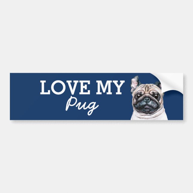 Pug Bumper Sticker (Front)