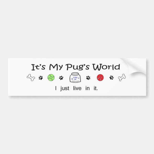 Pug Bumper Sticker (Front)