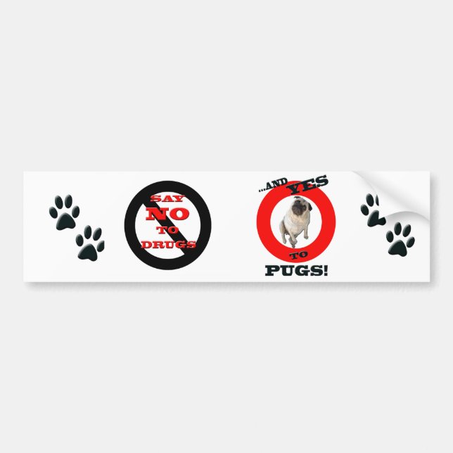 Pug Bumper Sticker (Front)