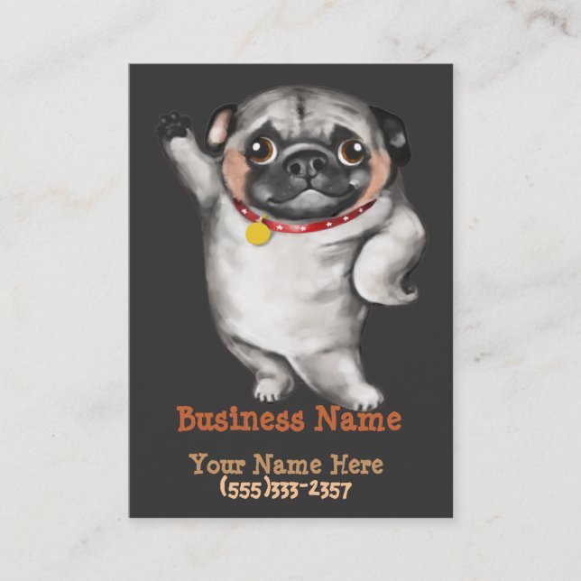 PUG business card template_breeder,veterinarian (Front)
