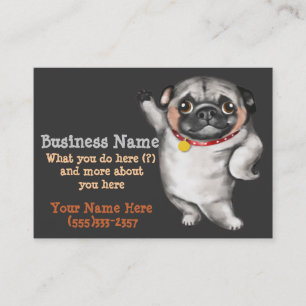PUG business card template_pet sitting,dog walking