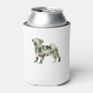 Pug Camo Dog Camouflage Novelty T-Shirt Can Cooler
