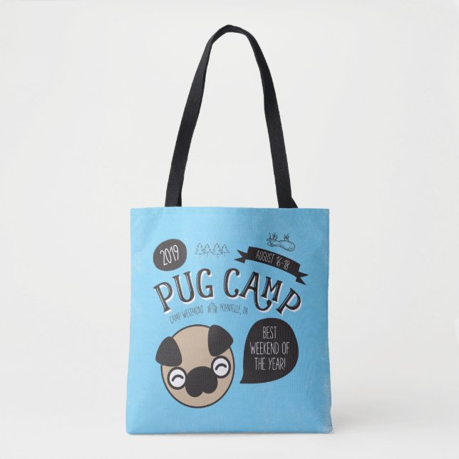 Pug Camp 2019 Full Colour Tote Bag (Front)