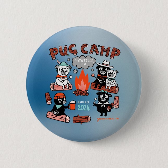 Pug Camp 2024 Pin - Ombre (Front)