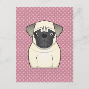 Pug Cartoon Postcard