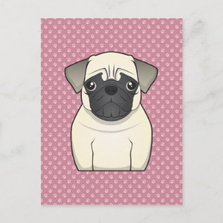 Pug Cartoon Postcard