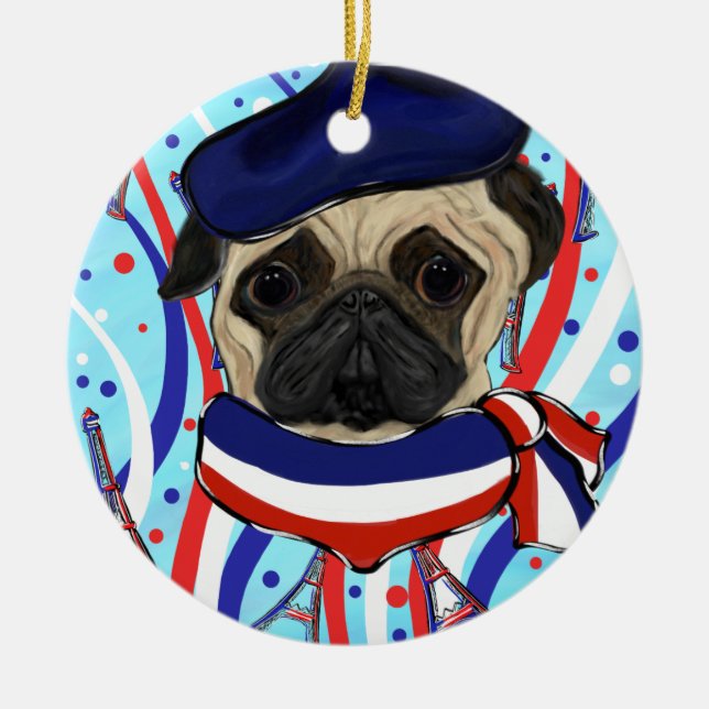 PUG CERAMIC ORNAMENT (Front)