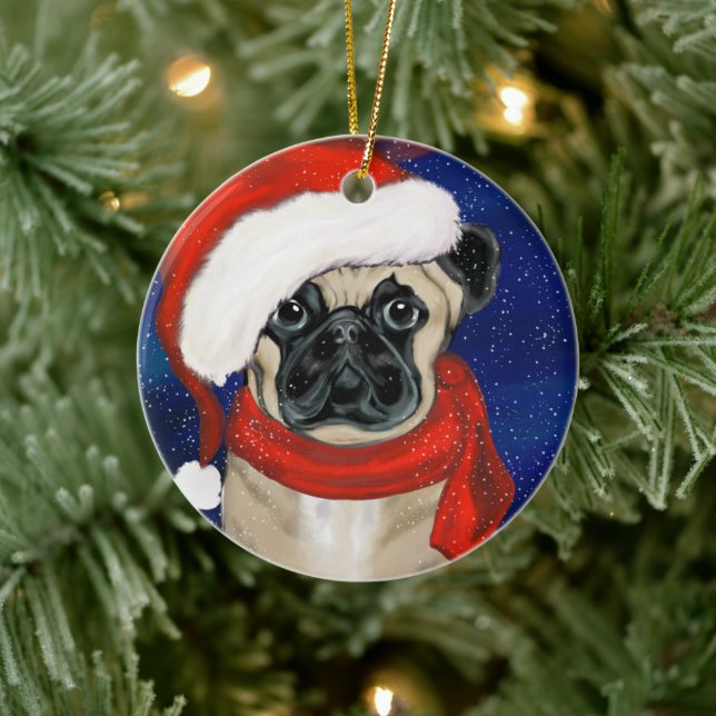 PUG CERAMIC ORNAMENT (Tree)