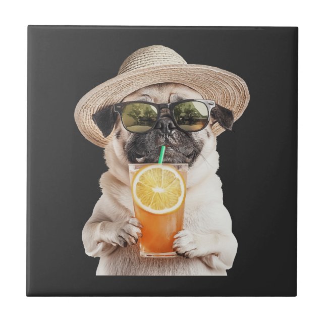 Pug     ceramic tile (Front)