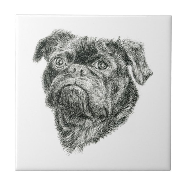 Pug Ceramic Tile (Front)