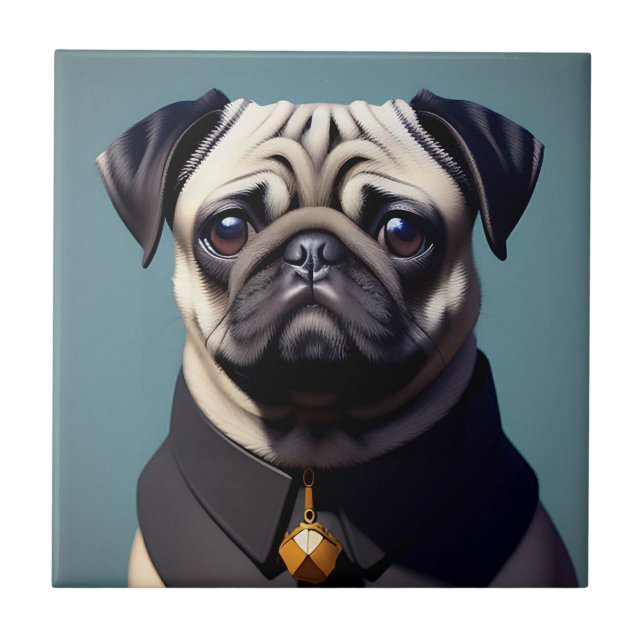 Pug Ceramic Tile (Front)