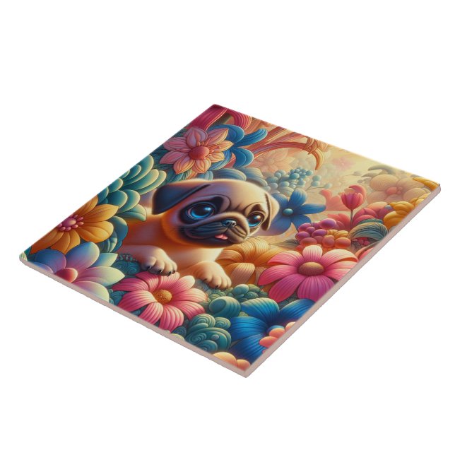 Pug Ceramic Tile (Side)