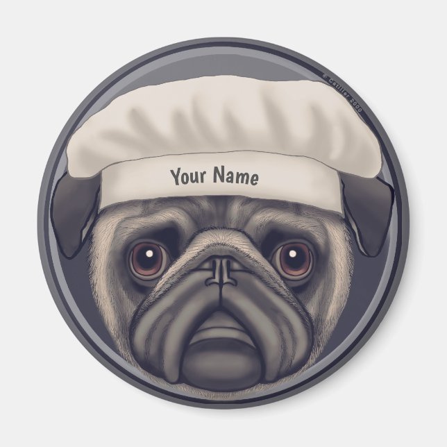 Pug Chef Magnet (Front)