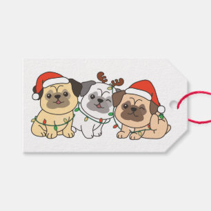 Pug Christmas Animals Cute Dogs Holiday Gift Tags