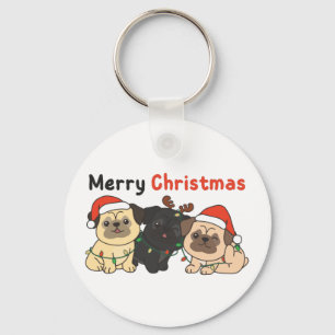 Pug Christmas Animals Cute Dogs Merry Christmas Ke Key Ring