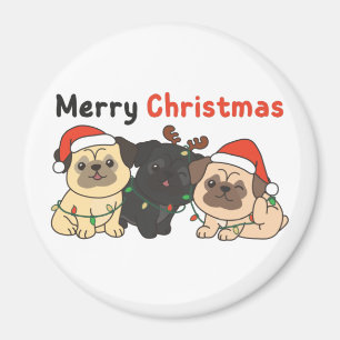Pug Christmas Animals Cute Dogs Merry Christmas Ma Magnet