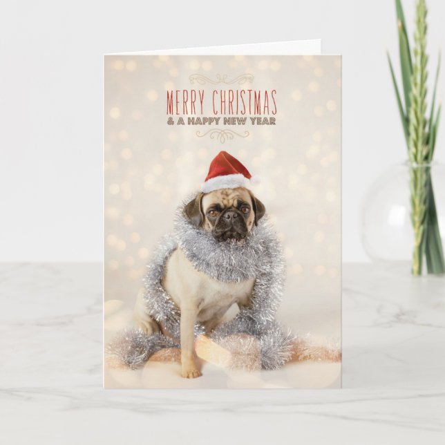 Pug Christmas Card (Front)
