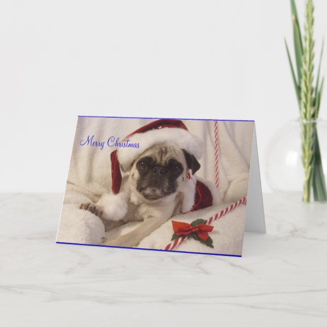 Pug Christmas Card (Front)