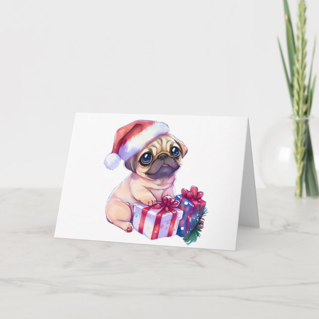 Pug Christmas Card (Front)