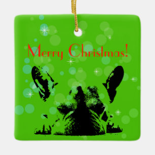 Pug Christmas Ceramic Ornament