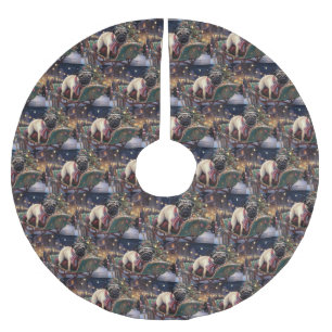 Pug Christmas Festive Season Brushed Polyester Tree Skirt