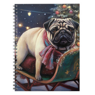 Pug Christmas Festive Season Notebook