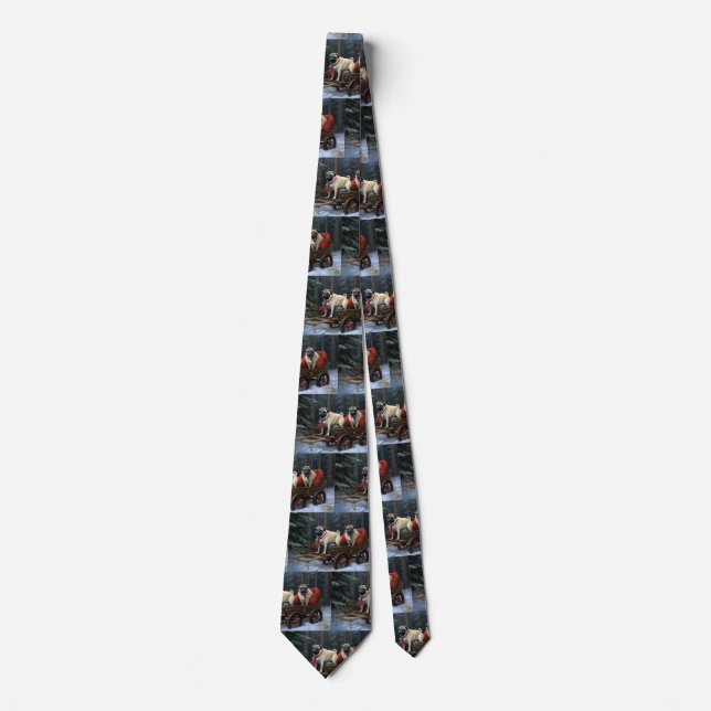 Pug Christmas Festive Season Tie (Front)